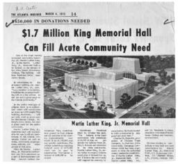 Martin Luther King Jr. Memorial Hall, March 4, 1972