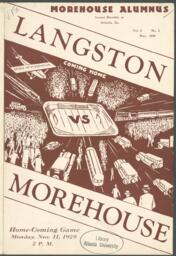 Morehouse Alumnus "Langston vs. Morehouse Homecoming", November 1929