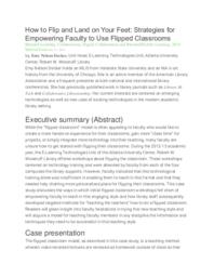 How to Flip and Land on Your Feet: Strategies for Empowering Faculty to Use Flipped Classrooms, 2014