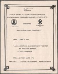 "AIDS in the Black Community" Program Event Materials, June 14, 1989