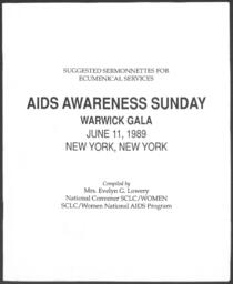 "AIDS Awareness Sunday: Suggested Sermonnettes for Ecumenical Services" Booklet, June 11, 1989