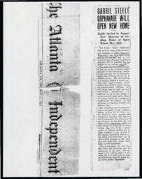 "Carrie Steele Orphanage Will Open New Home", May 17, 1928