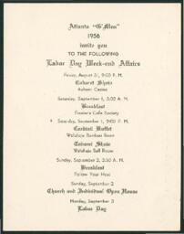 Atlanta "G" Men Invitation, 1956