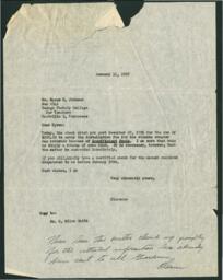 Correspondence to Myron H. Johnson From Clarence Grey, January 11, 1957