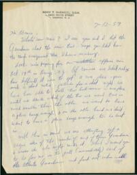 Correspondence to Bruce [?] From Adam T. McDaniel, July 13, 1957