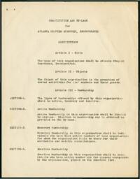 Constitution and By-Laws, Atlanta Chapter Guardsmen, June 16, 1957