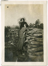 Two Women Near Logpile, circa 1911