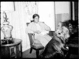 Girl Sits with an Irish Setter, circa 1972