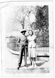 Couple on Sidewalk, circa 1942