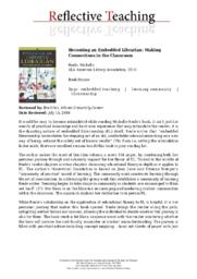 Becoming an Embedded Librarian: Making Connections in the Classroom (Book Review), 2016