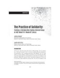 The Practice of Solidarity: Forming a Collaborative Coding Interest Group at AUC Robert W. Woodruff Library, 2018