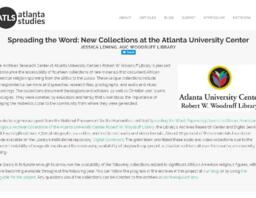 Spreading the Word: New Collections at the Atlanta University Center, Social Media Tweet 2018