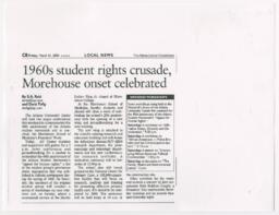 "1960s Student Rights Crusade, Morehouse Onset Celebrated", March 31, 2000