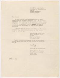 Correspondence from Committee on Communication, circa 1960