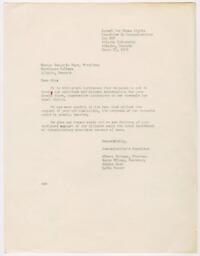 Correspondence to Dr. Benjamin Elijah Mays from Committee on Communication, March 25, 1960