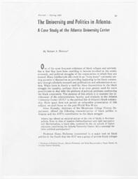 "The University and Politics in Atlanta: A Case Study of the AUC", 1981