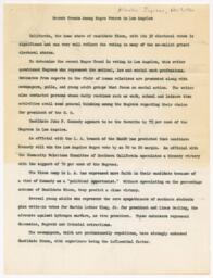 "Recent Trends Among Negro Voters in Los Angeles", November 5, 1960
