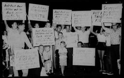 White Men and Children With Signs, circa 1960