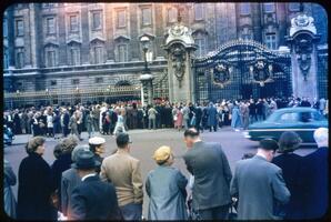 Crowd in Front of Buckingham Palace, circa 1955