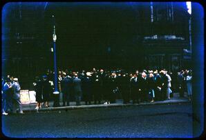 Group of People on a Sidewalk, circa 1955