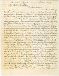 Correspondence [Facsimile], John Brown to Rev. Luther Humphrey, November, 19, 1859