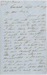 Correspondence, Franklin B. Sanborn to John Brown, September 14, 1857