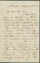 Correspondence, Franklin B. Sanborn to John Brown, September 19, 1857