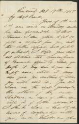 Correspondence, Franklin B. Sanborn to John Brown, October 19, 1857