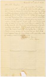 Correspondence, John Brown to Seth Thompson, April 13, 1832