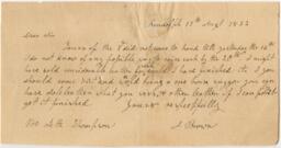 Correspondence, John Brown to Seth Thompson, August 17, 1832