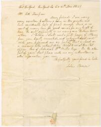 Correspondence, John Brown to Seth Thompson, December 13, 1838