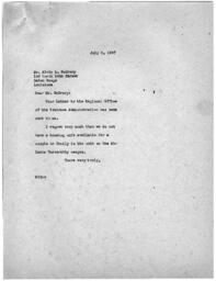 Letter to Alvin L. McCrory, July 5, 1947