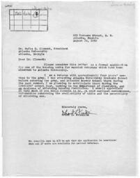 Correspondence Between Dr. Rufus E. Clement and Grant L. Franklin, August 29, 1946