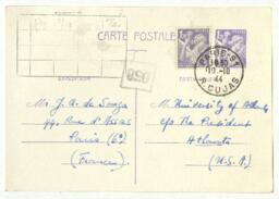 Correspondence Between Dr. Rufus E. Clement and Jean de Souza, 1944