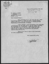 Correspondence Between Dr. Rufus E. Clement and Robert Breton, 1951