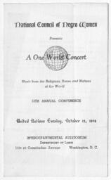 National Council of Negro Women Conference Program, October 12, 1948