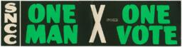 "One Man One Vote" Bumper Sticker, circa 1965