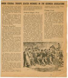 "When Federal Troops Seated Negroes in the Georgia Legislature", August 1966