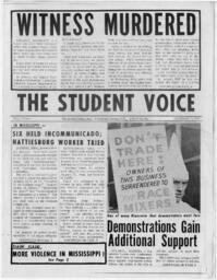 The Student Voice Newsletter, February 3, 1964