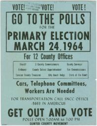 "Go to the Polls for the Primary Election", March 24, 1964