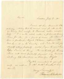 Correspondence to William Buck from Thomas Clarkson, July 17, 1793