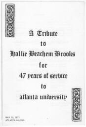 A Tribute to Hallie Beachem Brooks, May 13, 1977