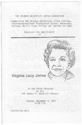 Program For Virginia Lacy Jones' Appointment as Director, December 8, 1981