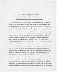 ALA AD HOC Committee on Opportunities for Negro Students in the Library Profession Report, June 27, 1967