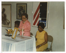 Virginia Lacy Jones at Beta Phi Mu Initiation, circa 1980