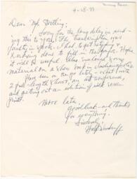 Correspondence from Hale Woodruff to Winifred Stoelting, April 18, 1977