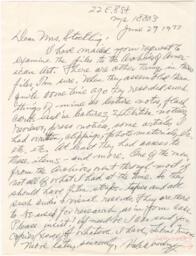 Correspondence from Hale Woodruff to Winifred Stoelting, June 29, 1977