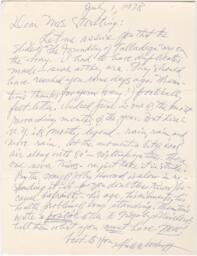 Correspondence from Hale Woodruff to Winifred Stoelting, July 1, 1978