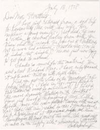 Correspondence from Hale Woodruff to Winifred Stoelting, July 18, 1978