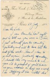 Correspondence from Hale Woodruff to Alain Locke, July 23, 1930